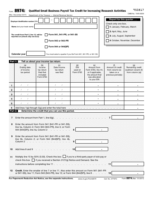 IRS Form 8974  Printable Pdf