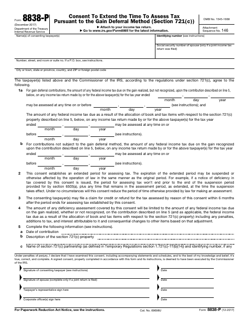 IRS Form 8838-P  Printable Pdf