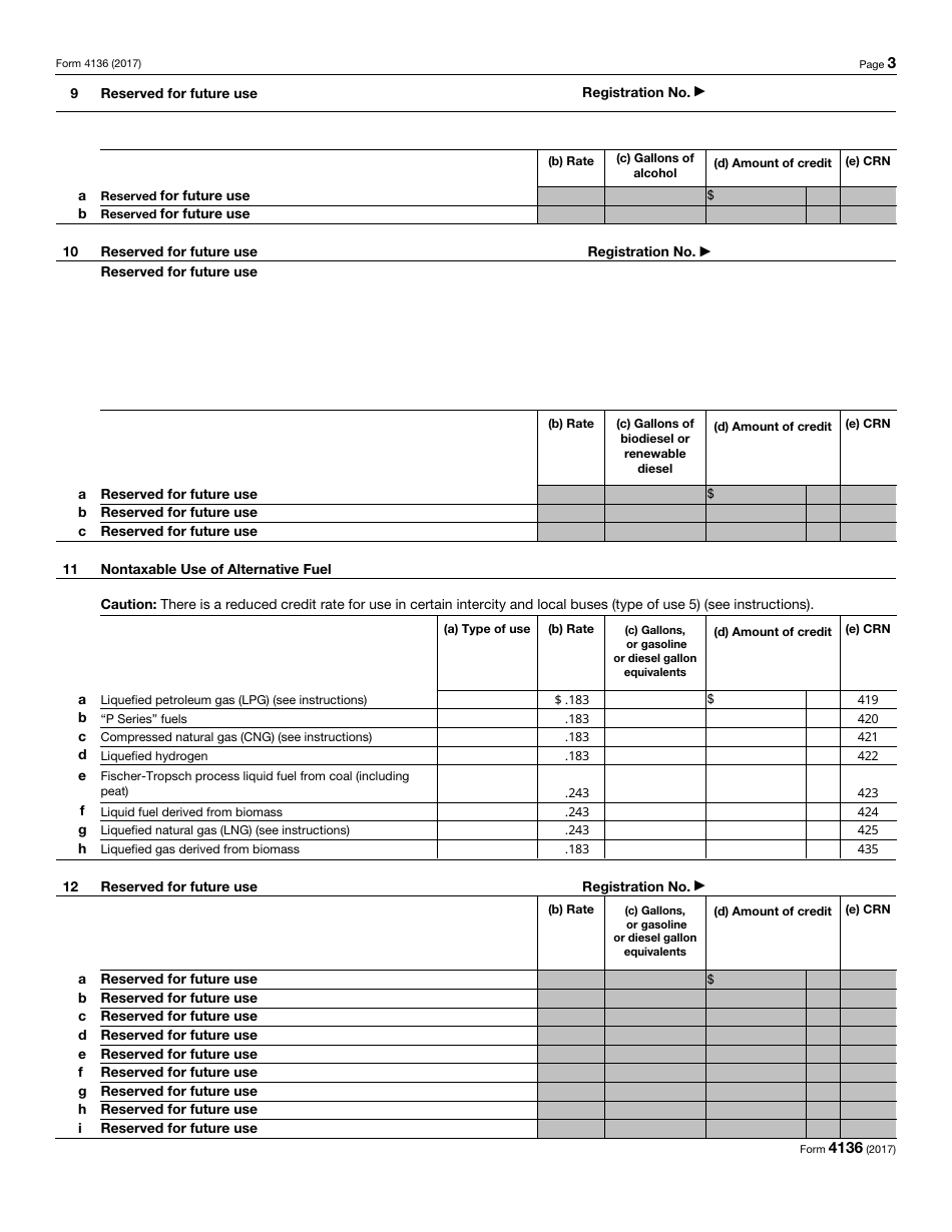 IRS Form 4136 Credit for Federal Tax Paid on Fuels, Page 3
