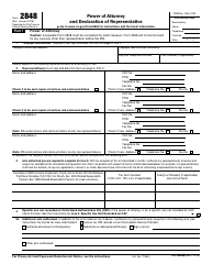 Document preview: IRS Form 2848 Power of Attorney and Declaration of Representative