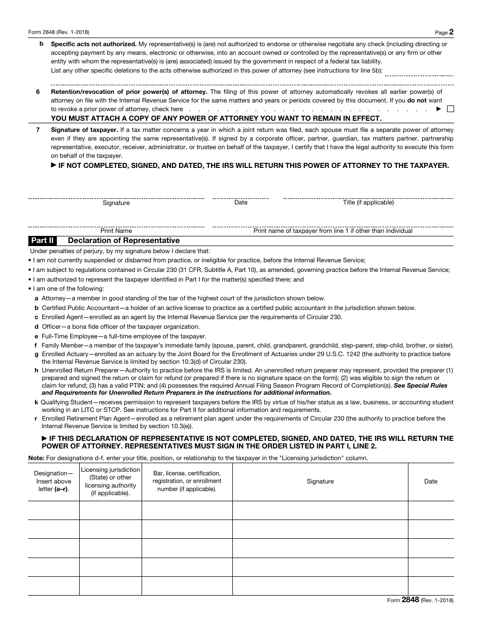 IRS Form 2848 - Fill Out, Sign Online and Download Fillable PDF ...