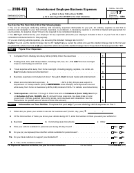 IRS Form 2106-EZ Unreimbursed Employee Business Expenses