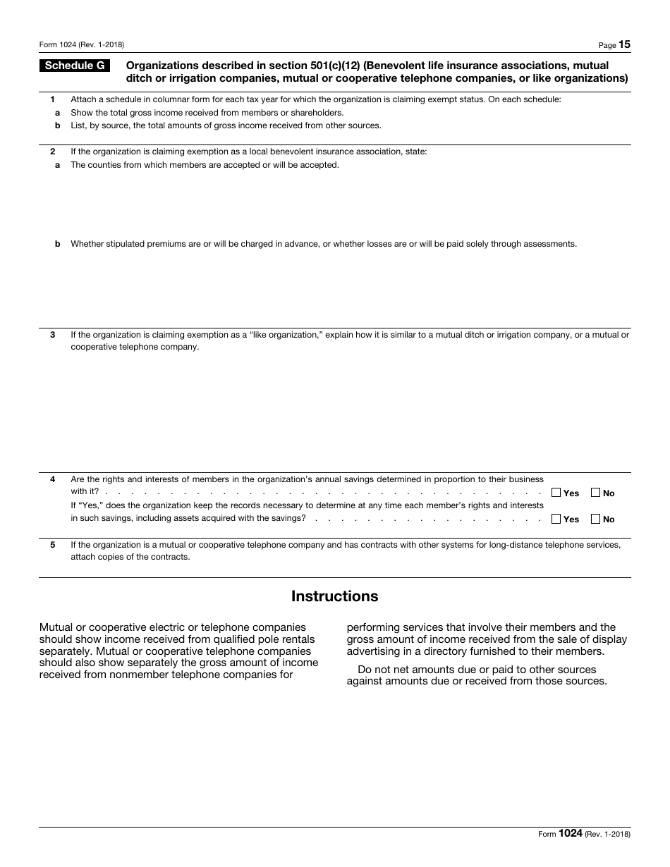 IRS Form 1024 - Fill Out, Sign Online And Download Fillable PDF ...