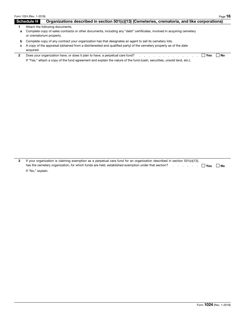 IRS Form 1024 Application for Recognition of Exemption Under Section 501(A), Page 16