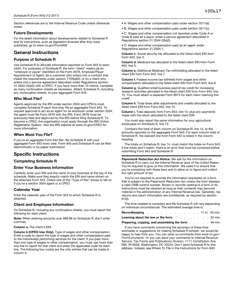 IRS Form 943 Schedule R Allocation Schedule for Aggregate Form 943 Filers, Page 3