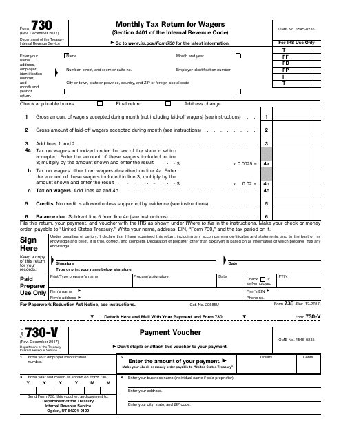 IRS Form 730  Printable Pdf