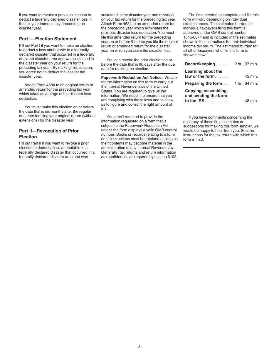 Instructions for IRS Form 4684 Casualties and Thefts, Page 8