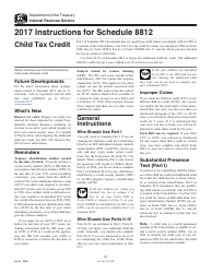 Document preview: Instructions for IRS Form 1040 Schedule 8812 Child Tax Credit