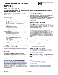 Instructions for IRS Form 1023-EZ Streamlined Application for Recognition of Exemption Under Section 501(C)(3) of the Internal Revenue Code
