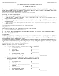 Form MC010 Qualified Disabled Working Individual Information Notice - California