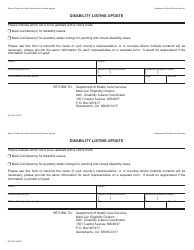 Document preview: Form MC4033 Disability Listing Update - California