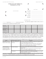 Document preview: Form MC1054 Share-Of-Cost Medi-Cal Provider Letter - California