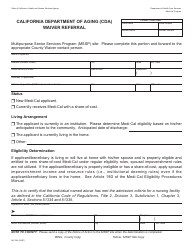 Document preview: Form MC364 California Department of Aging (Cda) Waiver Referral - California