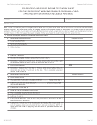 Document preview: Form MC338 B 250 Percent and Ssi/SSP Income Test Work Sheet for the 250 Percent Working Disabled Program-Child Applying With or Without Ineligible Parent(S) - California