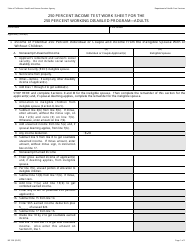 Document preview: Form MC338 250 Percent Income Test Work Sheet for the 250 Percent Working Disabled Program - Adults - California