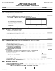 Document preview: Form MC281 TB Tuberculosis (Tb) Program Income Eligibility Worksheet - California