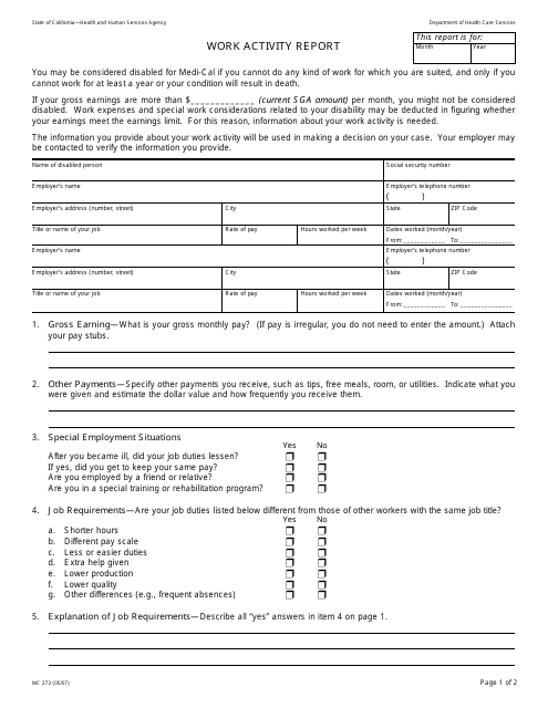 Form MC273  Printable Pdf