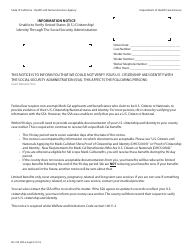 Document preview: Form MC239 DRA-6 Information Notice - Unable to Verify United States (U.S.) Citizenship/Identity Through the Social Security Administration - California