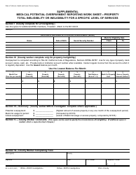 Document preview: Form MC224 B-S Supplemental Medi-Cal Potential Overpayment Reporting Work Sheet - Property Total Ineligibility or Ineligibility for a Specific Level of Services - California