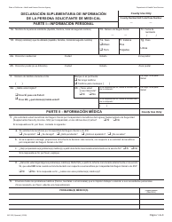 Formulario MC223 Declaracion Suplementaria De Informacion De La Persona Solicitante De Medi-Cal - California (Spanish)