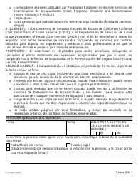 Formulario MC220 14PT Autorizacion Para La Revelacion De Informacion - California (Spanish), Page 2