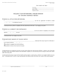 Document preview: Form MC215 Request for Withdrawal and/or Waiver of Ten-Day Advance Notice - California