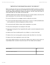 Document preview: Form MC214 Important Information About Residency - California