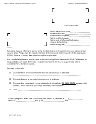 Document preview: Formulario MC179 Information Letter - California (Spanish)