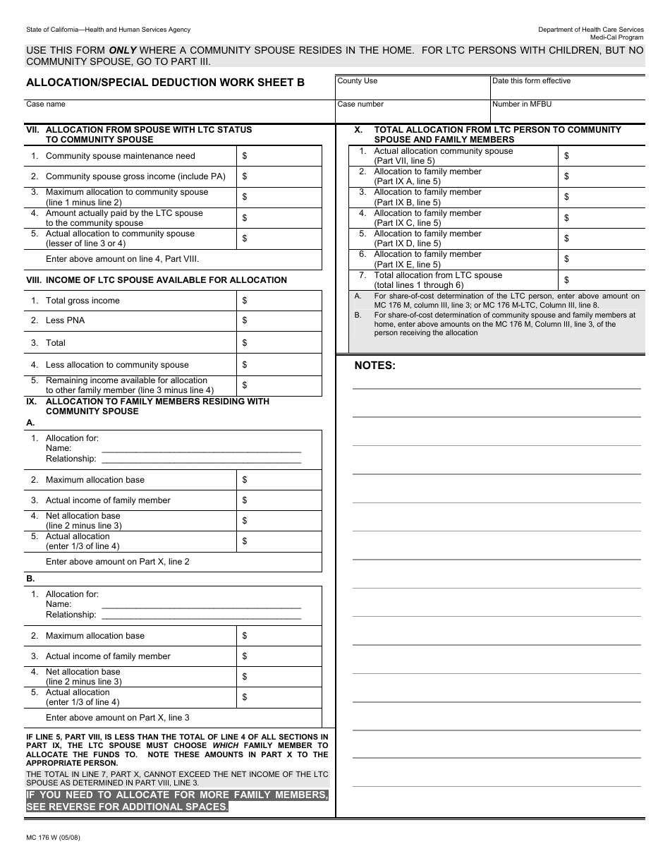 Form Mc176 W Fill Out Sign Online And Download Printable Pdf California Templateroller 8210
