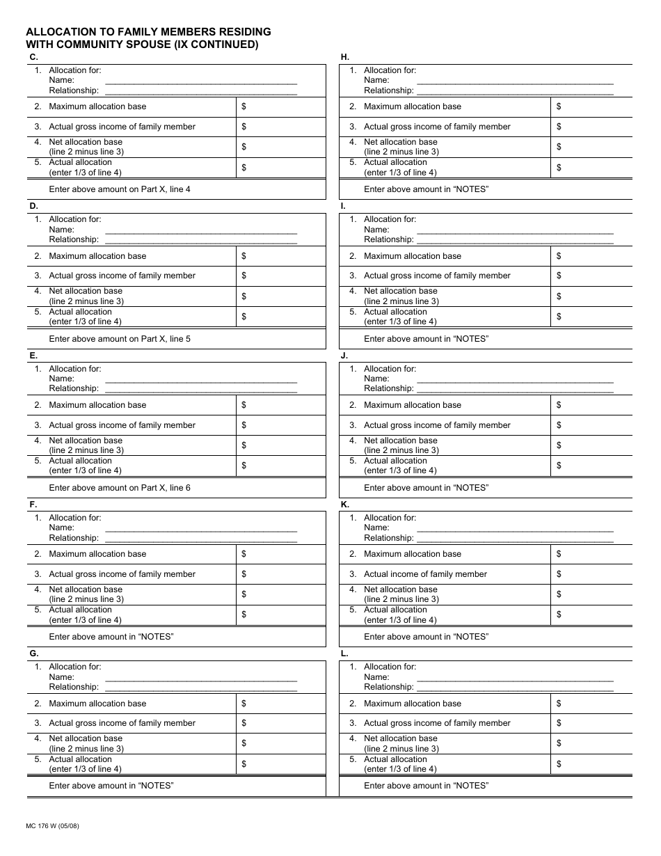 Form MC176 W Allocation / Special Deduction Worksheet - California, Page 4