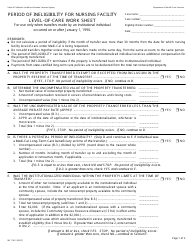 Form MC176 PI Period of Ineligibility for Nursing Facility Level-Of-Care Work Sheet - California