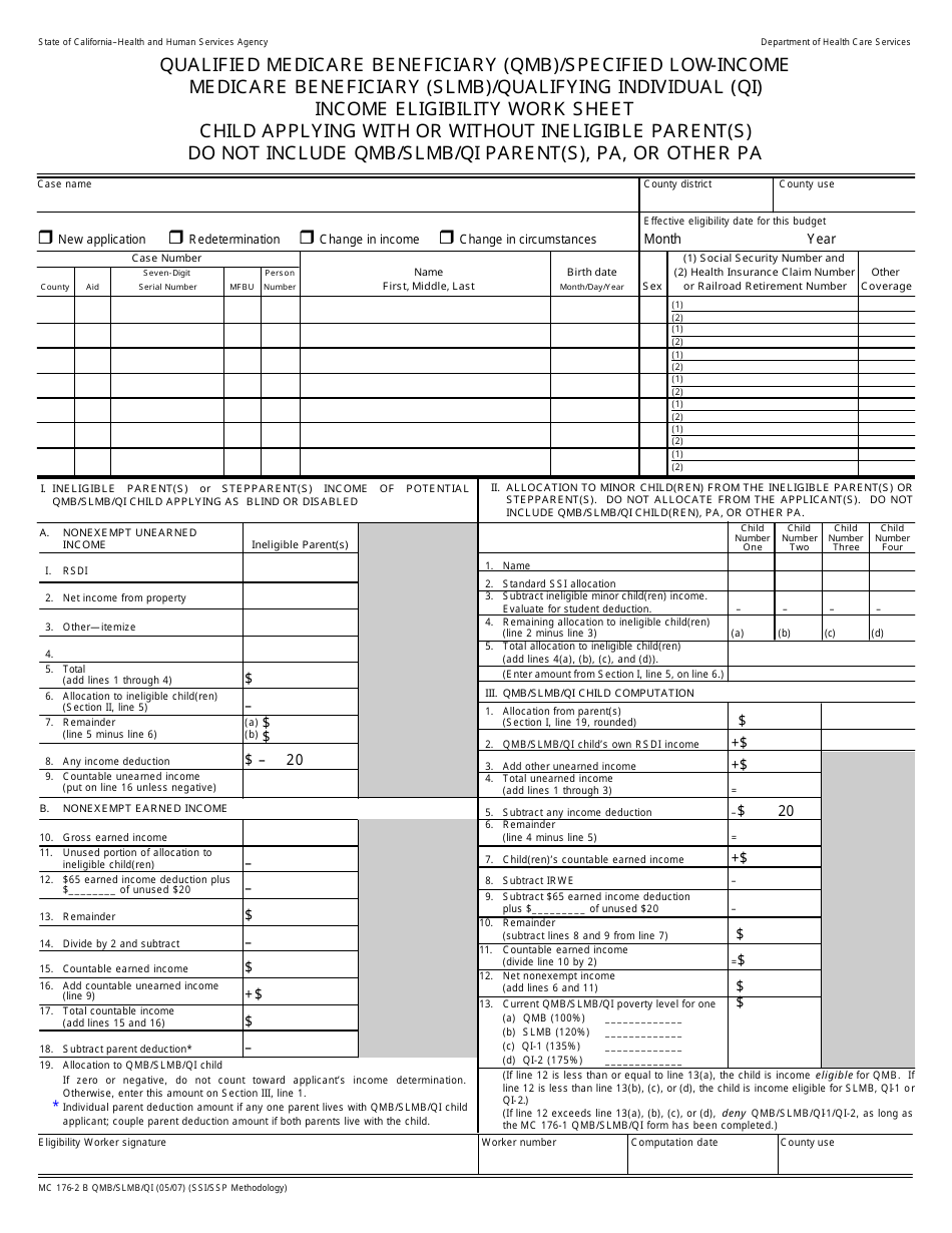 Form MC1762B QMB/SLMB/QI Fill Out, Sign Online and Download