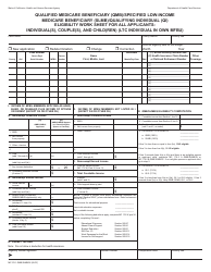 Form MC176-1 QMB/SLMB/QI Qualified Medicare Beneficiary (Qmb)/Specified Low-Income Medicare Beneficiary (Slmb)/Qualifying Individual (Qi) Eligibility Work Sheet for All Applicants: Individual(S), Couple(S), and Child(Ren) (Ltc Individual in Own Mfbu) - California