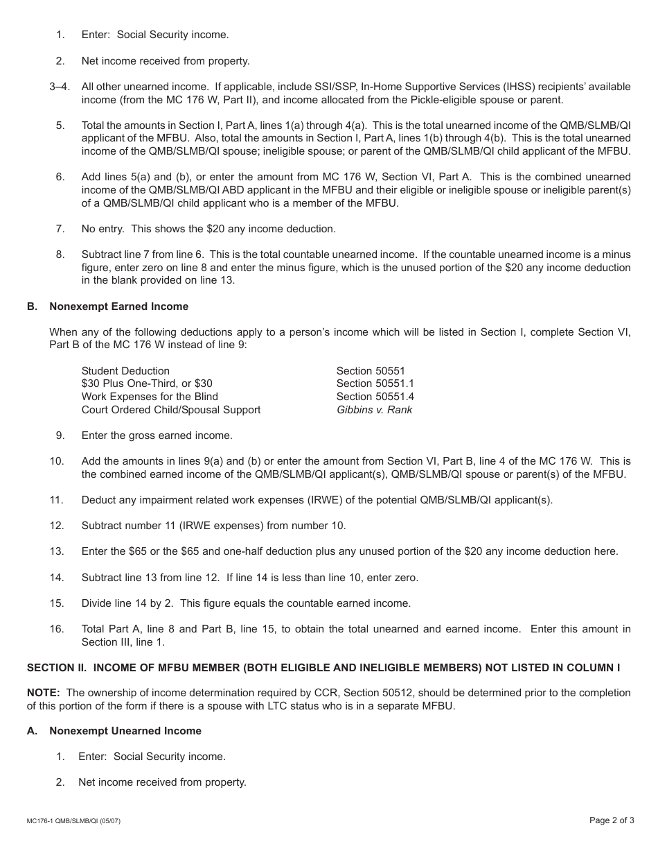 Form MC1761 QMB/SLMB/QI Fill Out, Sign Online and Download Printable