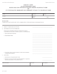 Document preview: Form MC175-7 Sneede V. Kizer Allocation Work Sheet Board and Care Person to Spouse and/or Children at Home or Ltc Person (AFDC-Mn/Mi) With No Community Spouse to Children at Home - California