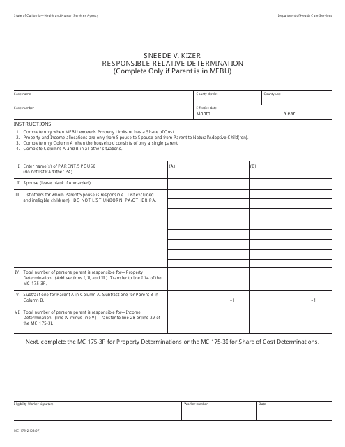 Form MC175-2  Printable Pdf