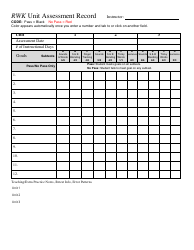 Rwk Unit Assessment Record Template, Page 2