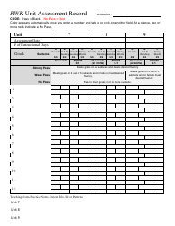 Rwk Unit Assessment Record Template, Page 4