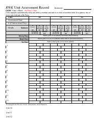 Rwk Unit Assessment Record Template, Page 5