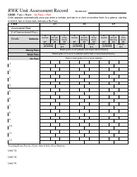 Rwk Unit Assessment Record Template, Page 6