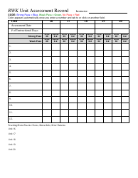 Rwk Unit Assessment Record Template, Page 7