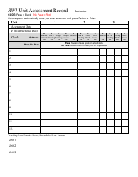 Document preview: Rw1 Unit Assessment Record Template - Black and Red