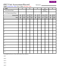 Rw2 Unit Assessment Record Form