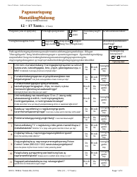 Document preview: Form DHCS7098 G Staying Healthy Assessment: 12-17 Years - California (Tagalog)