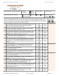 Document preview: Formulario DHCS7098 E Evaluacion De Salud: 5 "8 Anos - California (Spanish)