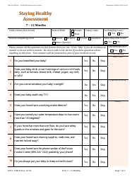 Document preview: Form DHCS7098 B Staying Healthy Assessment: 7-12 Months - California