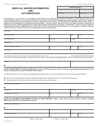 Document preview: Form DHCS7071 Medi-Cal Waiver Information and Authorization - California