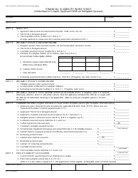 Document preview: Form DHCS7021 Financial Eligibility Work Sheet - California