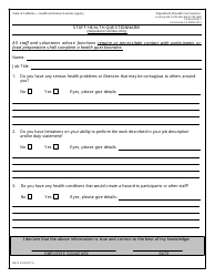 Document preview: Form DHCS5105 Staff Health Questionnaire - California