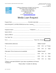 Document preview: Form DHCS5023 Media Loan Request - California